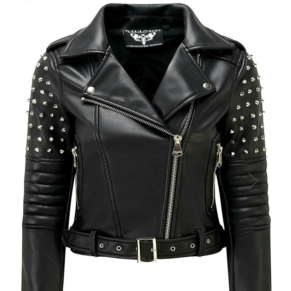 Vegan leather biker jacket
